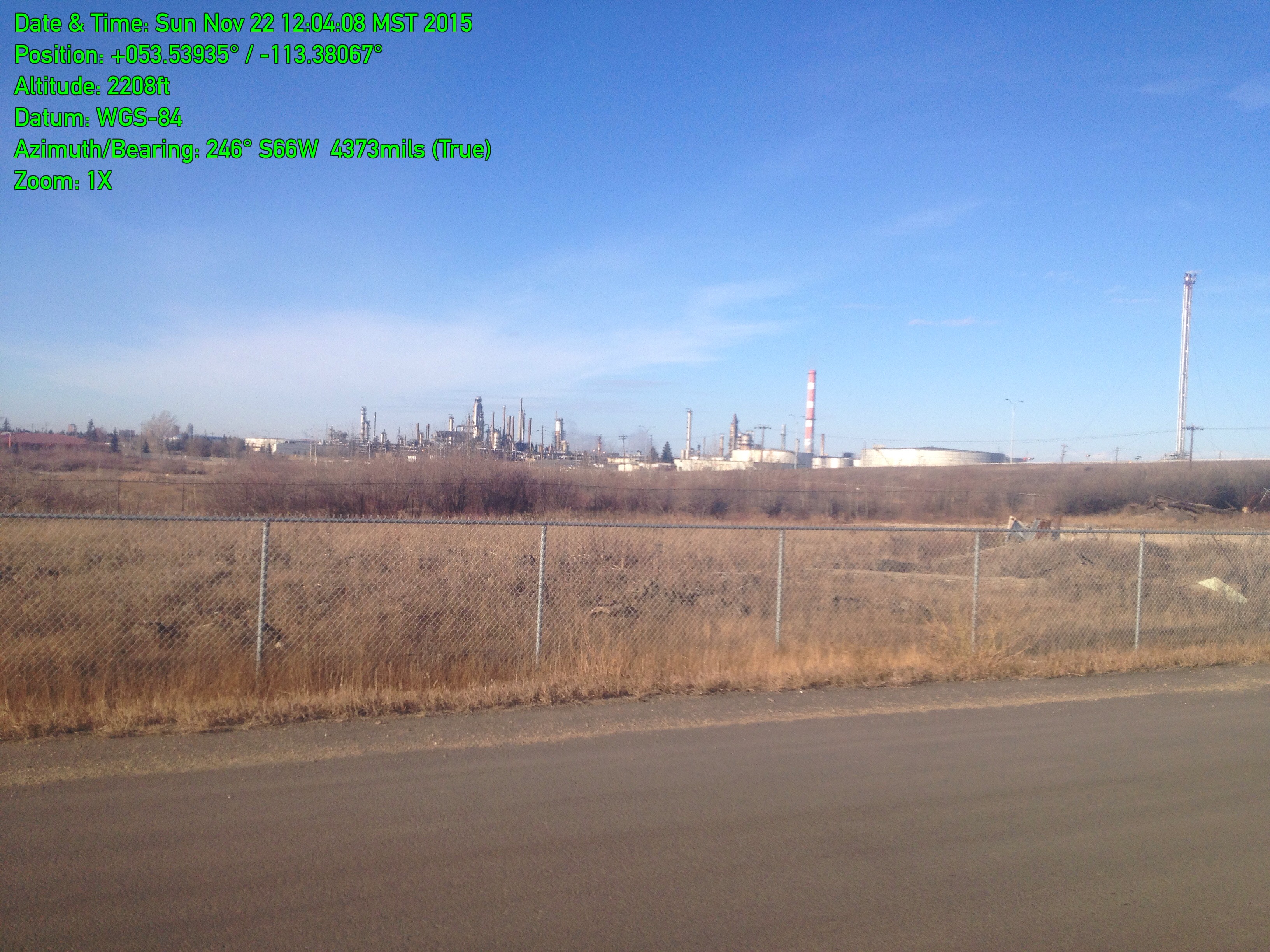 Refinery Horizon Photo with GPS
                              coordinates